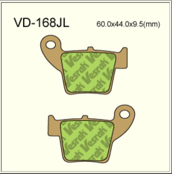 Vesrah Sintered Brake Pads VD168JL Alt: AX35346
