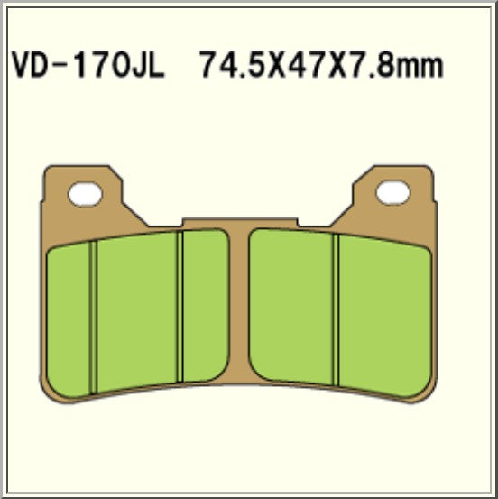 Vesrah Sintered Brake Pads VD170JL Alt: AX35390