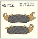 Vesrah Sintered Brake Pads VD177JL Alt: AX35375