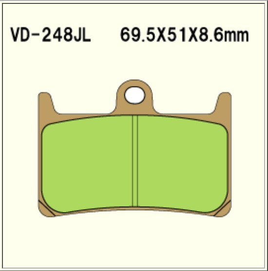 Vesrah Sintered Brake Pads VD248JL Alt: SD248 AX35252