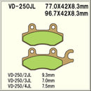 Vesrah Sintered Brake Pads VD250/3JL Rear Right Wolverine