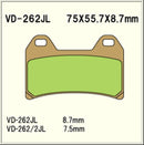 Vesrah Sintered Brake Pads VD262JL Alt: SD262 AX35244