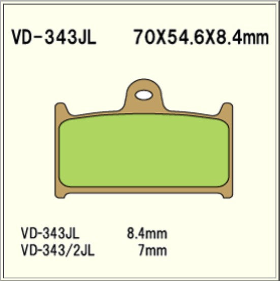 Vesrah Sintered Brake Pads VD343/2JL