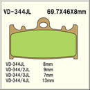 Vesrah Sintered Brake Pads VD344JL Alt: SD344 AX35158