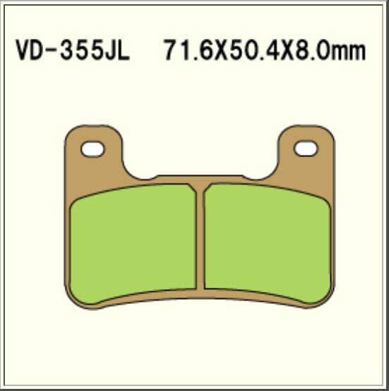 Vesrah Sintered Brake Pads VD355JL Alt: AX35379 SD355 GF213