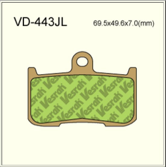 Vesrah Sintered Brake Pads VD443JL Alt: AX35347
