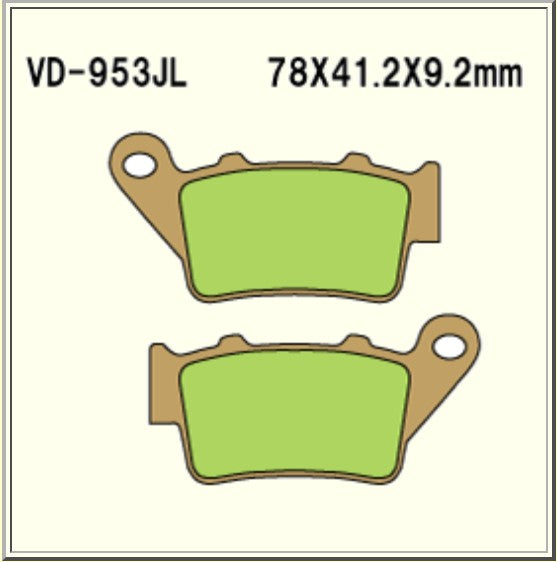 Vesrah Sintered Brake Pads VD953JL Alt: AX35208