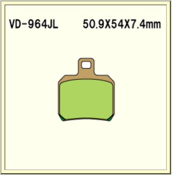 Vesrah Sintered Brake Pads VD964JL Alt: SD964 AX35266