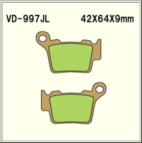 Vesrah Sintered Brake Pads VD997JL Alt: AX35368