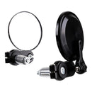 Whites Motorcycle Parts Handlebar Bar End Mirrors Pair - Hinged Black