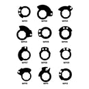 WHITES LOCK GRIPS - HALF WAFFLE - GRY - WITH 6 CAMS