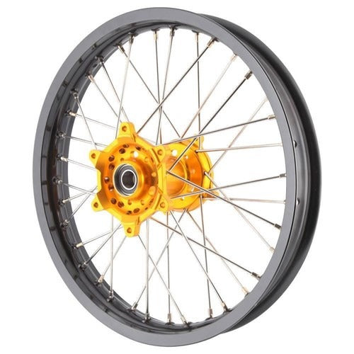 X-Tech Suz RMZ 2.15x19 Rear Black Rim / Gold Hub / Black Spokes