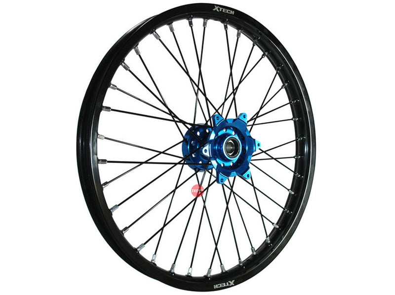 X-Tech Yam Late YZF/WRF 1.6x21 Front Black Rim / Blue Hub / Black Spokes