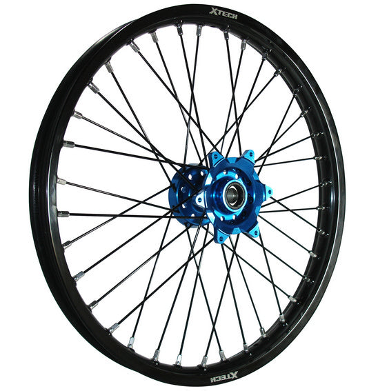 X-Tech Yam YZ/early YZF/WRF* 1.6x21 Front Black Rim / Blue Hub / Black Spokes