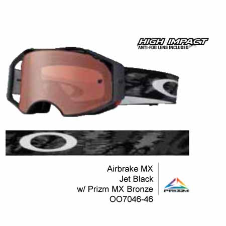 Oakley Airbrake - Jet Black Speed Mx Goggles With Bronze Prizm Lens