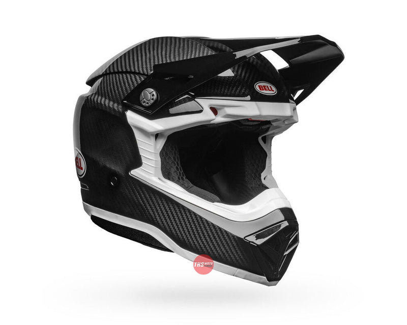 Bell MOTO-10 SPHERICAL Gloss Black/White Size Large 60cm