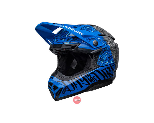 Bell MOTO-10 SPHERICAL Fasthouse DITD LE Blue/Grey Size Large 60cm