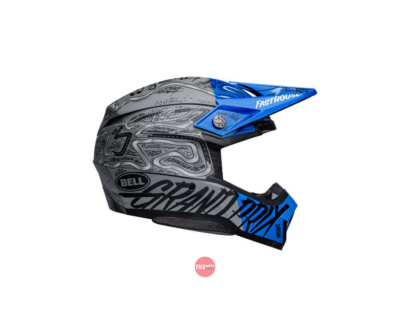Bell MOTO-10 SPHERICAL Fasthouse DITD LE Blue/Grey Off Road Helmet Size Medium 58cm