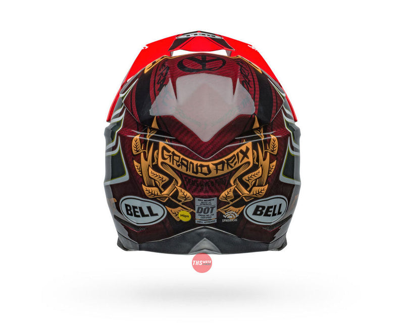 Bell MOTO-10 SPHERICAL Fasthouse DITD Gloss Red/Gold Off Road Helmet Size Large 60cm