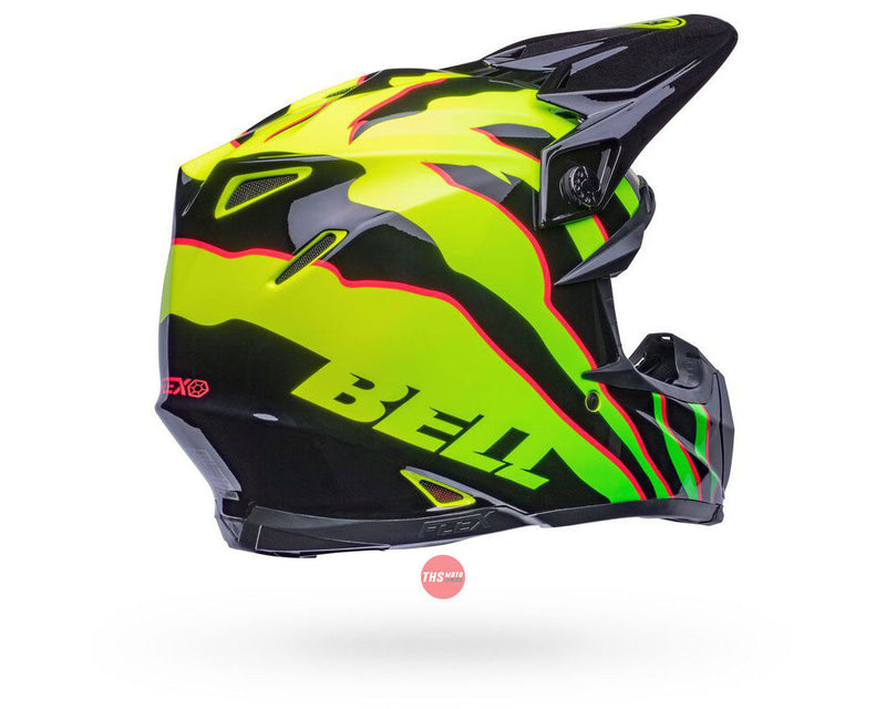 Bell MOTO-9S FLEX Claw Gloss Black/Green Size Small 56cm