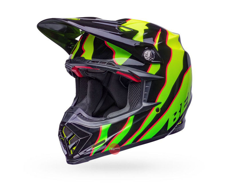 Bell MOTO-9S FLEX Claw Gloss Black/Green Size Small 56cm