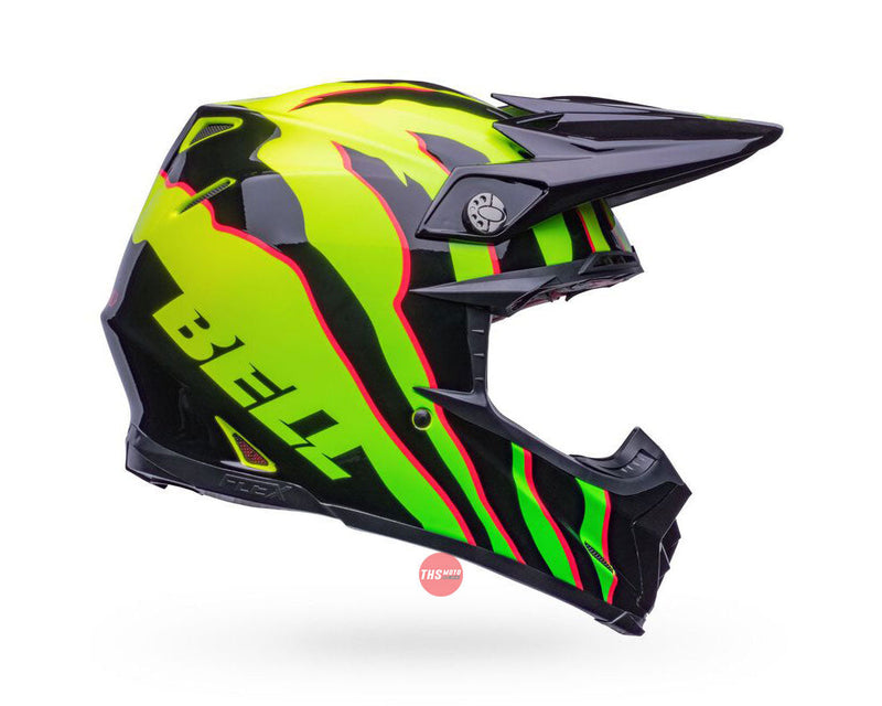 Bell MOTO-9S FLEX Claw Gloss Black/Green Size Small 56cm