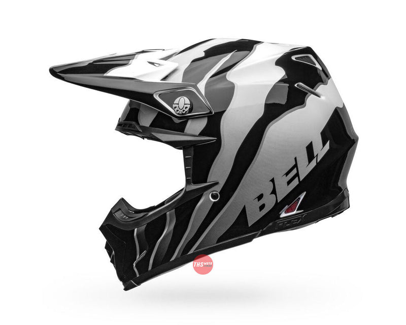 Bell MOTO-9S FLEX Claw Gloss Black/White Size Medium 58cm