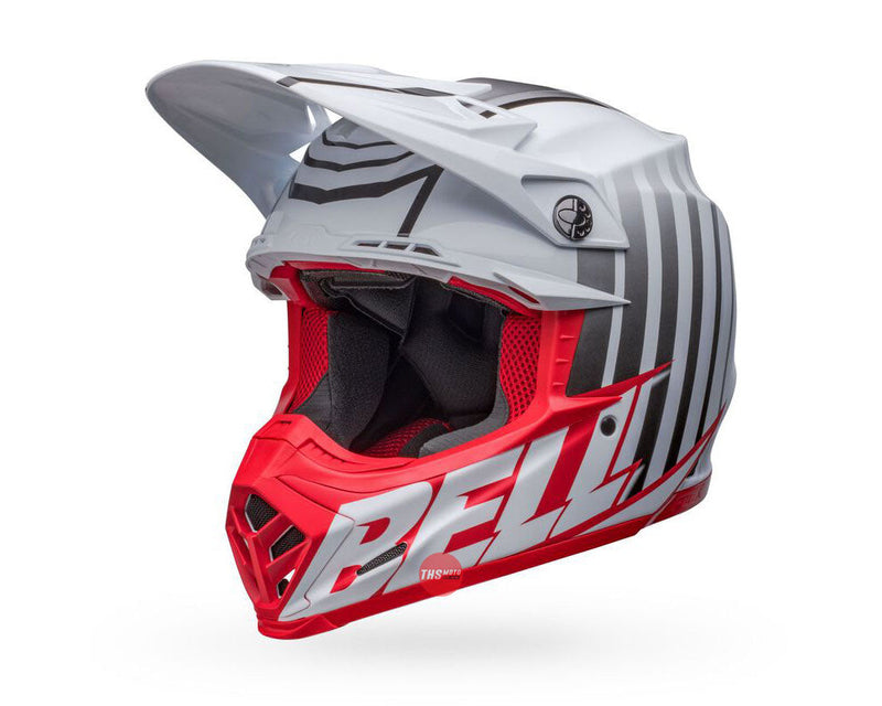 Bell MOTO-9S FLEX Sprint Matte Gloss White/Red Size Medium 58cm