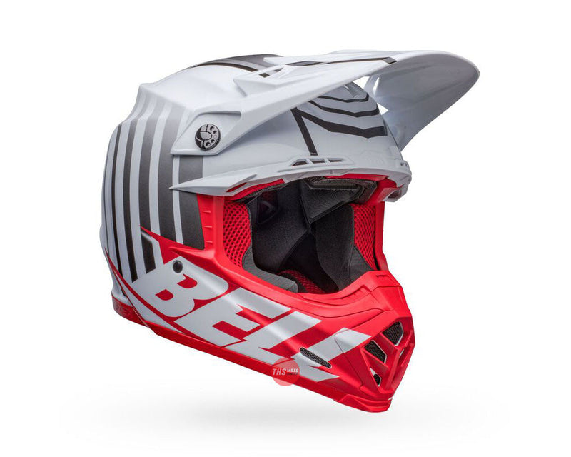 Bell MOTO-9S FLEX Sprint Matte Gloss White/Red Size Large 60cm