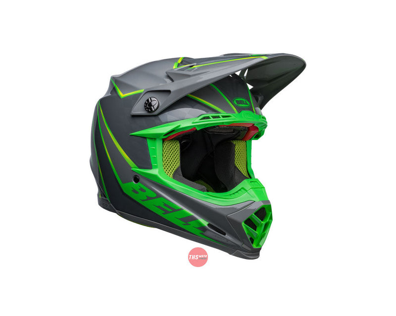 Bell MOTO-9S FLEX Sprite Gloss Grey/Green Size Medium 58cm