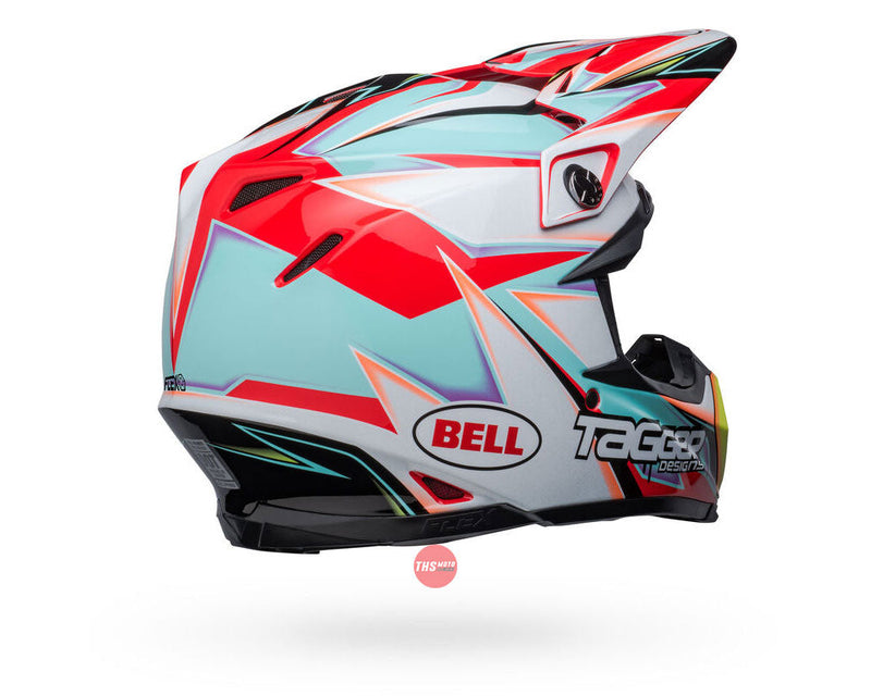 Bell MOTO-9S FLEX Tagger Edge White/Aqua Size Large 60cm