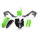UFO Kawasaki Plastics Kit Se/le KXF250 21-23/KX450F 19-23 (incl. Fork Sliders) Grey / Green / Black