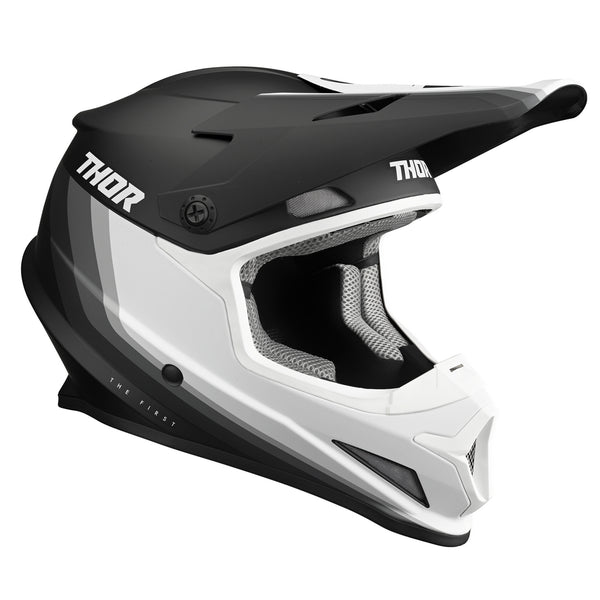 Thor Mx Helmet S22 Sector Runner Mips Black White Medium
