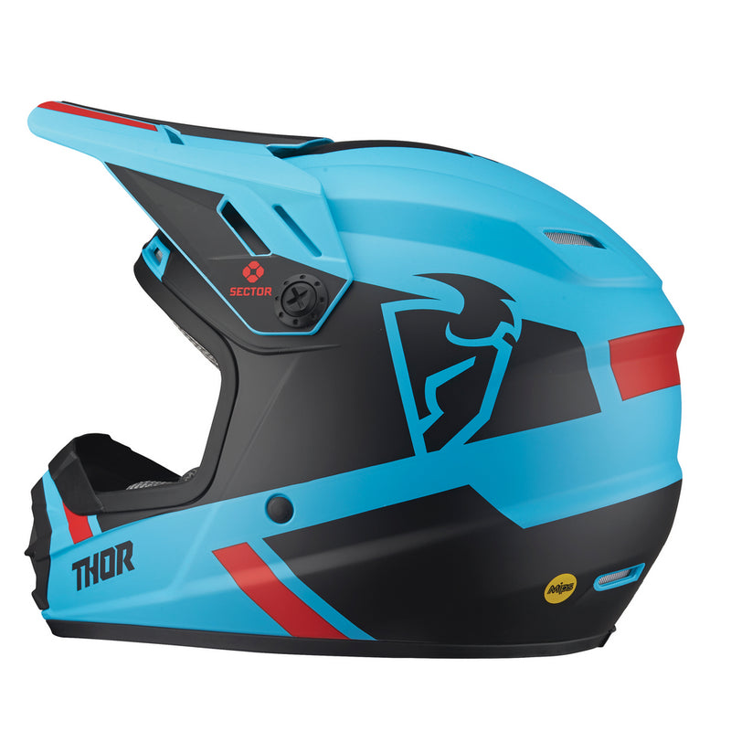 Thor Mx Helmet S22Y Sector Split Mips Blue Black Youth Large