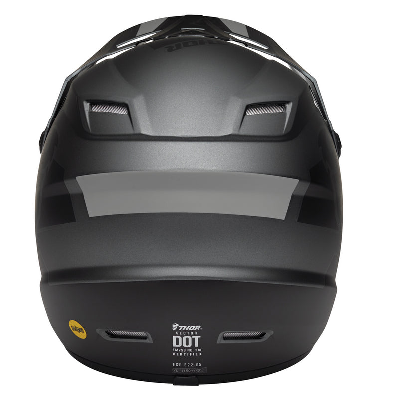 Thor Mx Helmet S22Y Sector Split Mips Charcoal Black Size Youth Medium 49 50cm