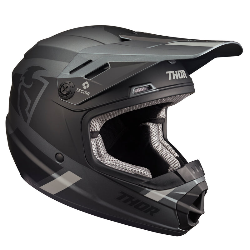 Thor Mx Helmet S22Y Sector Split Mips Charcoal Black Youth Medium