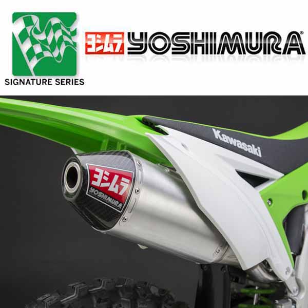 YM-244710D320 - Yoshimua Signature Series RS-4 stainless/aluminium/carbon fibre full system for 2016-2018 Kawasaki KX450F