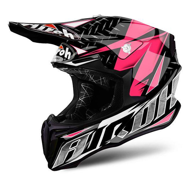 Airoh Helmet Iron Pink Gloss Twist Off-Road Size Large
