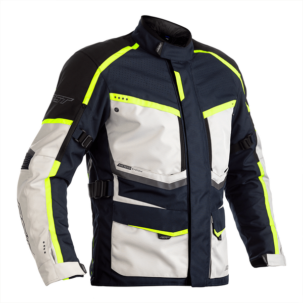 RST Maverick CE Textile Jacket Blue Flo Yellow 40 S Small Size