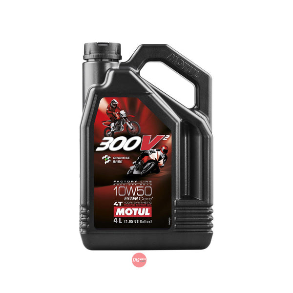 Motul 300V2 4T Factory Line 10W50 4L 100% Synthetic Racing Engine Oil 4 Litre