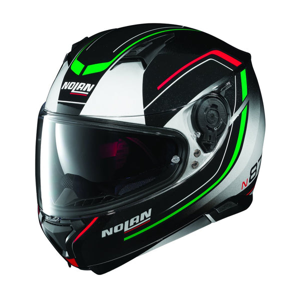 Nolan N87 Full Face Helmet Black White Red Green XL Extra Large 62cm