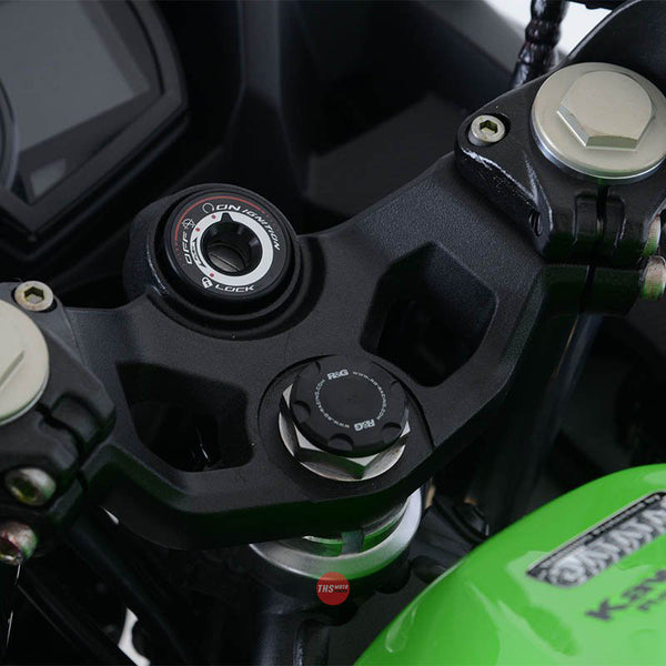 R&G Racing Top Yoke Plug Insert Kawasaki Ninja 400 2018 Black