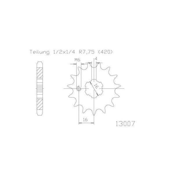 Moto Master Sprocket Front 13T 13 Tooth