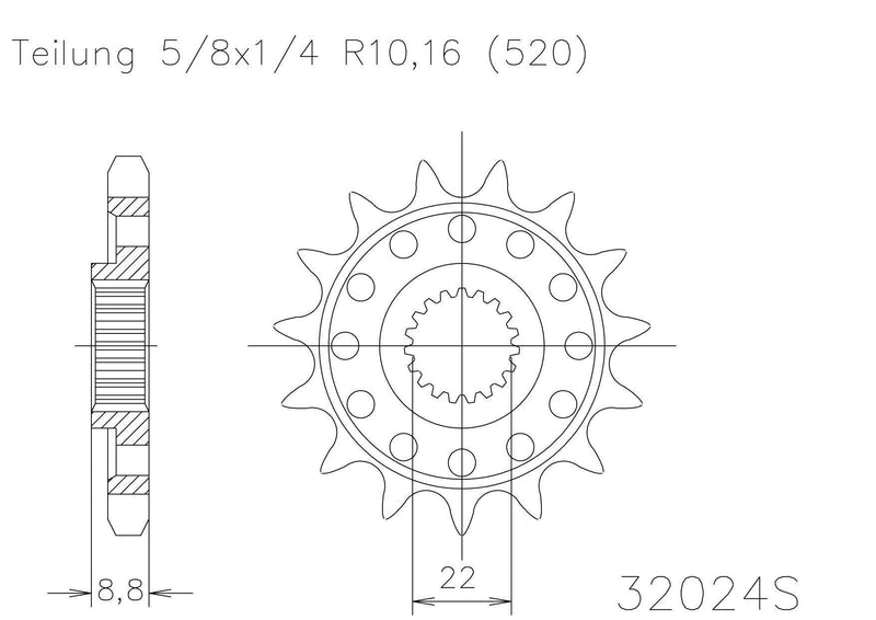 Moto Master Sprocket Front 13T 13 Tooth