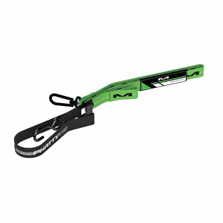 MC-M1-305 - Matrix M1 1.5" Phatty tie-down set, in green, is a premium tie-down set with top soft loop hook and name plate for custom graphics and is 1.5" wide