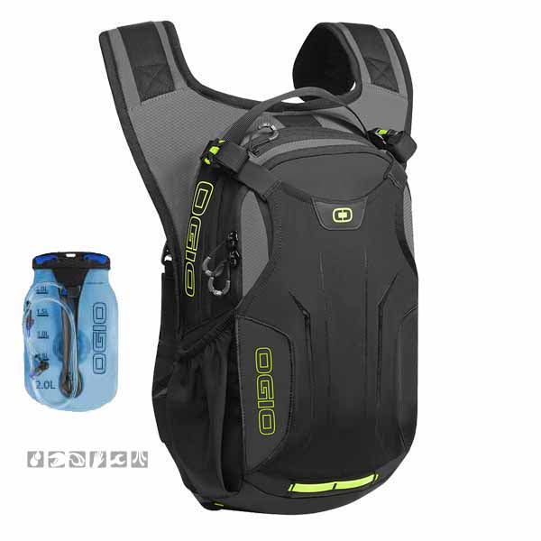 Ogio Baja 2L Hydration Pack has a 2 litre bladder and additional storage