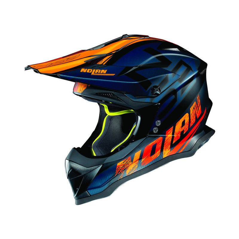 N53 Off-Road Helmet Flat Black Blue Orange L Large 60cm