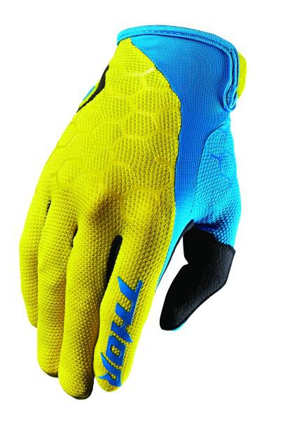 Thor Gloves S17 Draft XS Yellow Blue