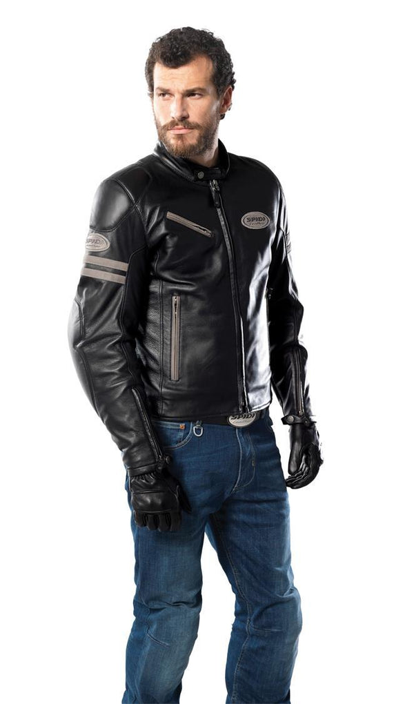 SPIDI Spidi Ace Leather Jacket Black Tan 58 Size 2XL