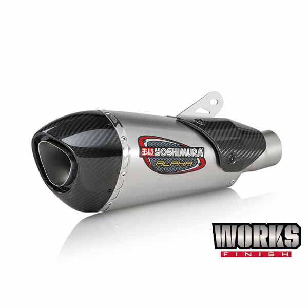 YM-11801BP520 - Yoshimura Alpha T Works Finish Street Slip-on in stainless/stainless/carbon fibre for 2018 Suzuki GSX-S750